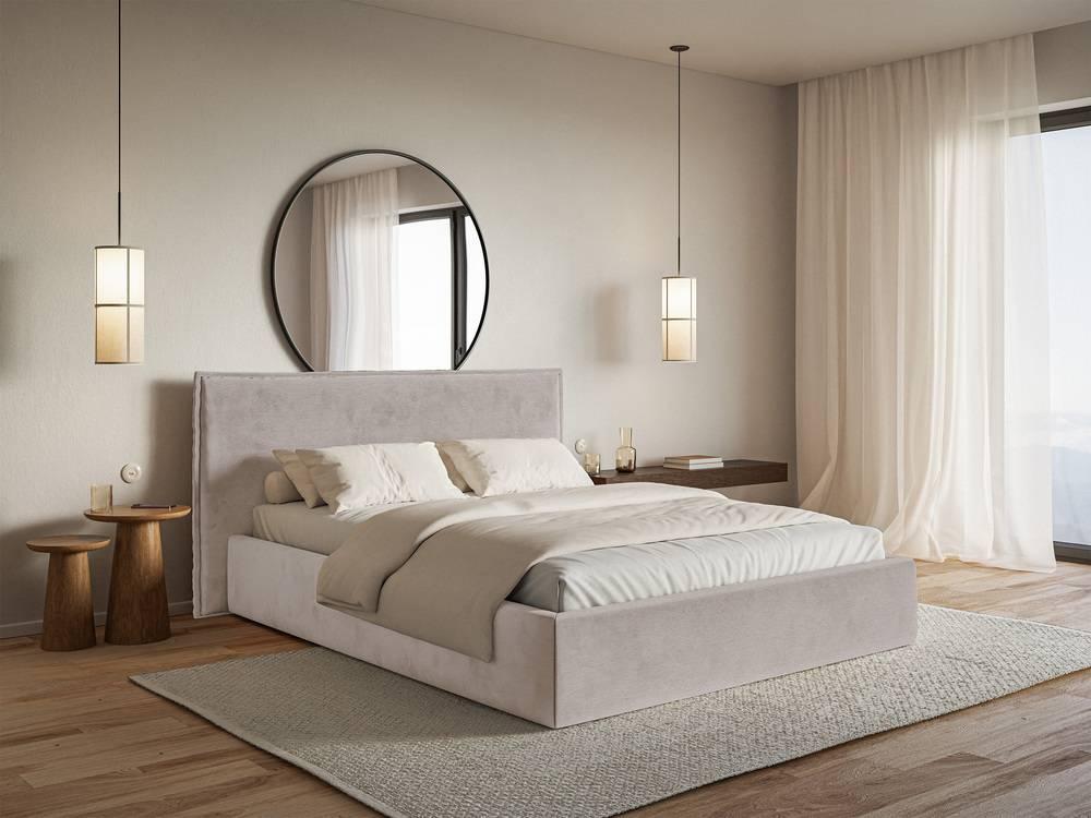 NADUVI Collection Bedframe Esmay velvet 140 x 200 cm
