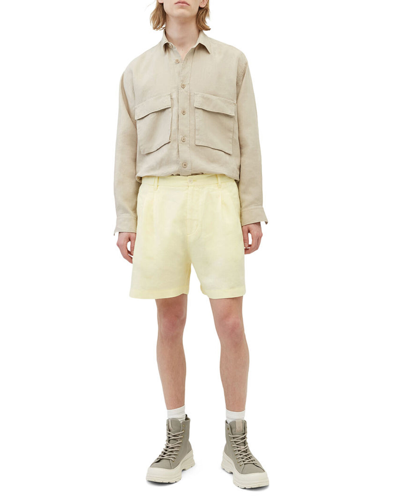 Marc O'Polo Short 100% Lin Lavsjo Pinces jaune