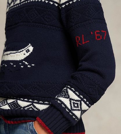 Polo Ralph Lauren Bluse - Strick - Navy m. Weiß