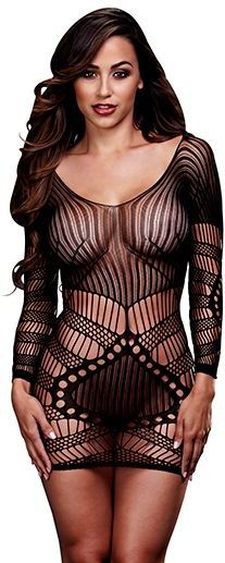 Longsleeve Lace Mini Dress One Size Baci Lingerie BW3129