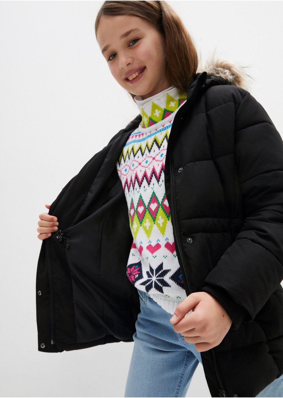 Parka d'hiver fille avec capuche