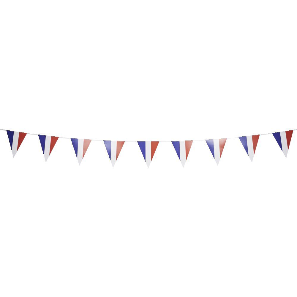 Guirlande papier bleu blanc rouge Happy Party drapeau France 3m