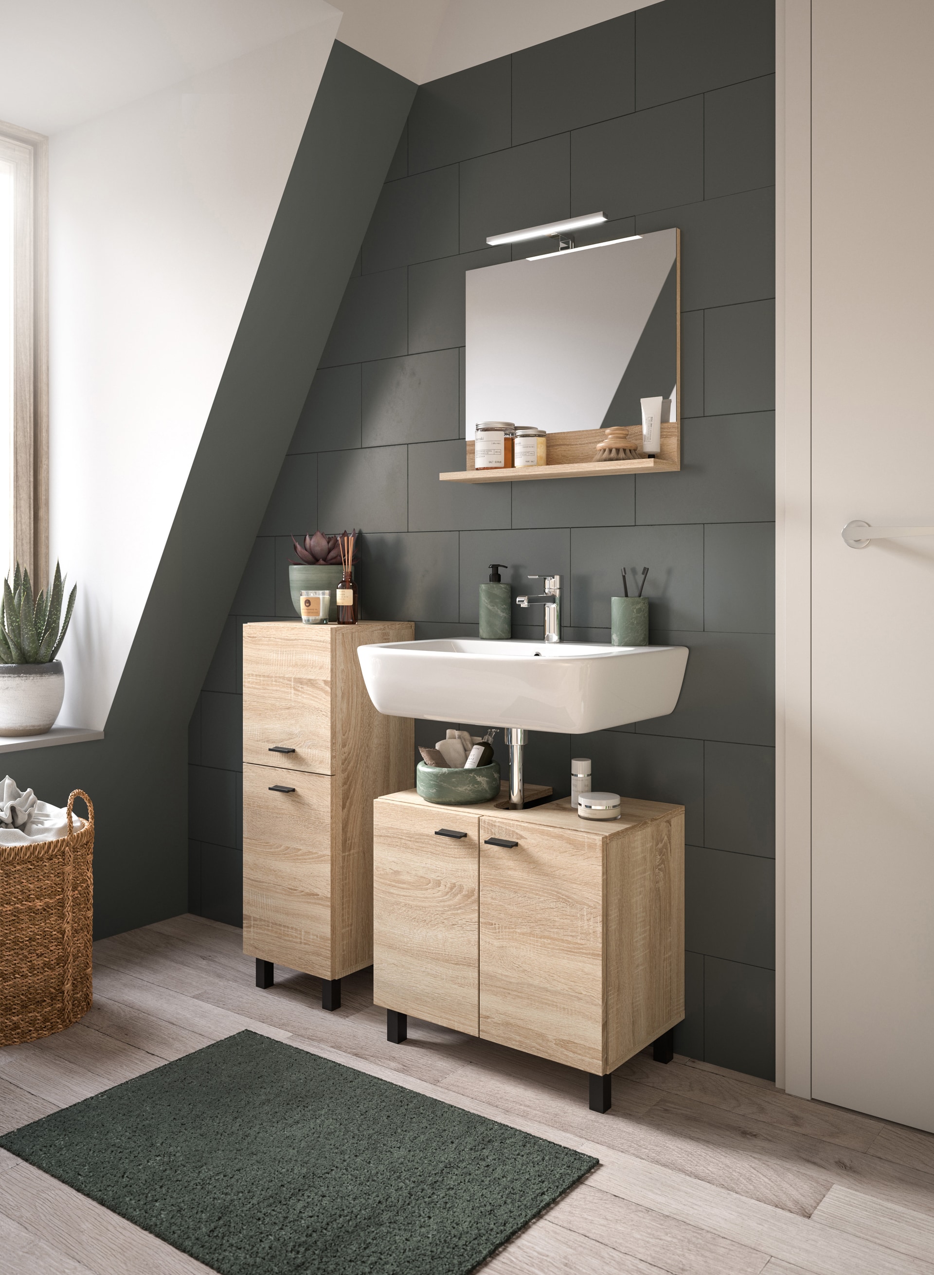 Bad-Midischrank BOSTON braun 80cm
