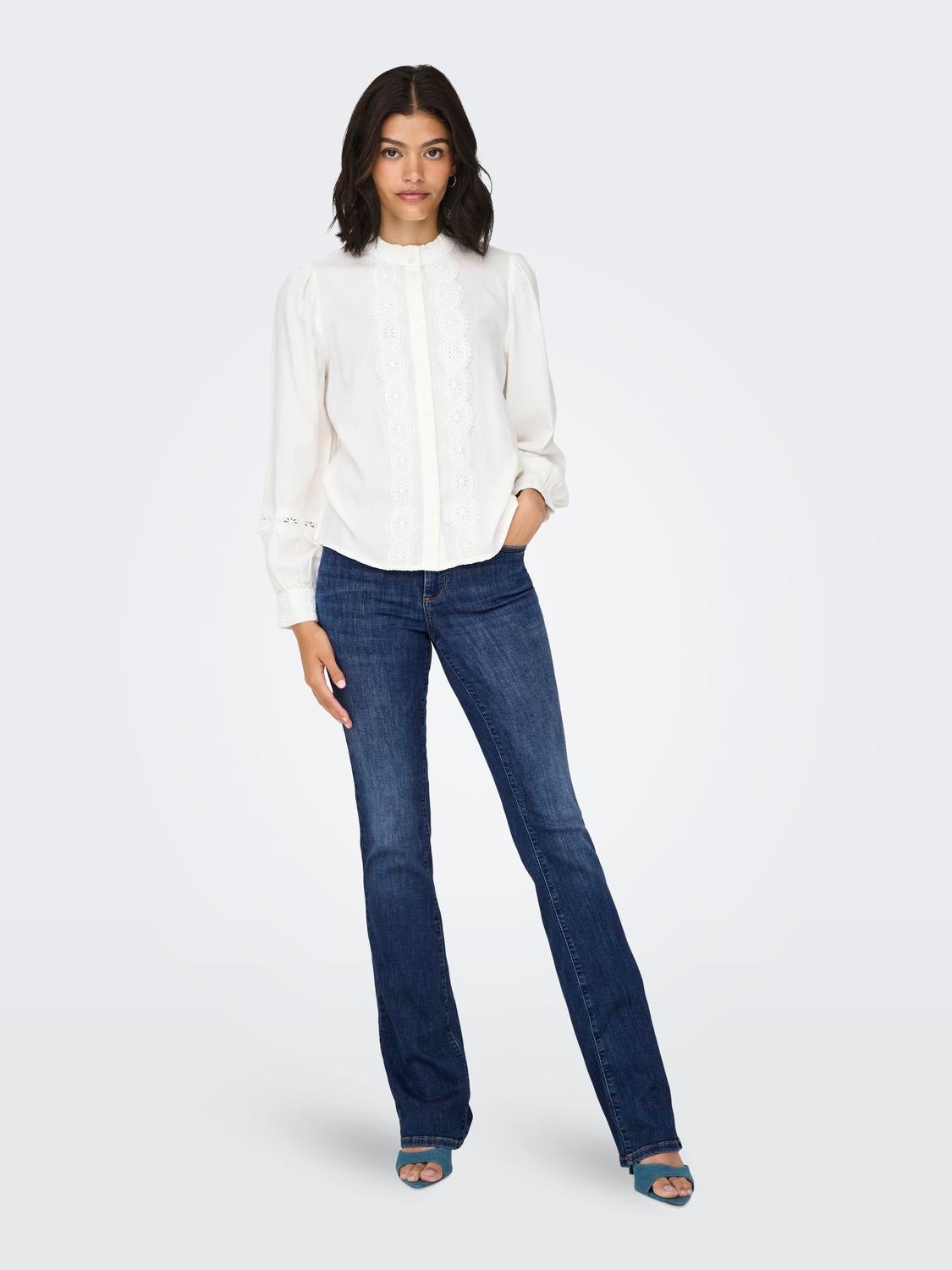 ONLANN Mittlere Taille Ausgestellt Jeans Dark Blue Denim