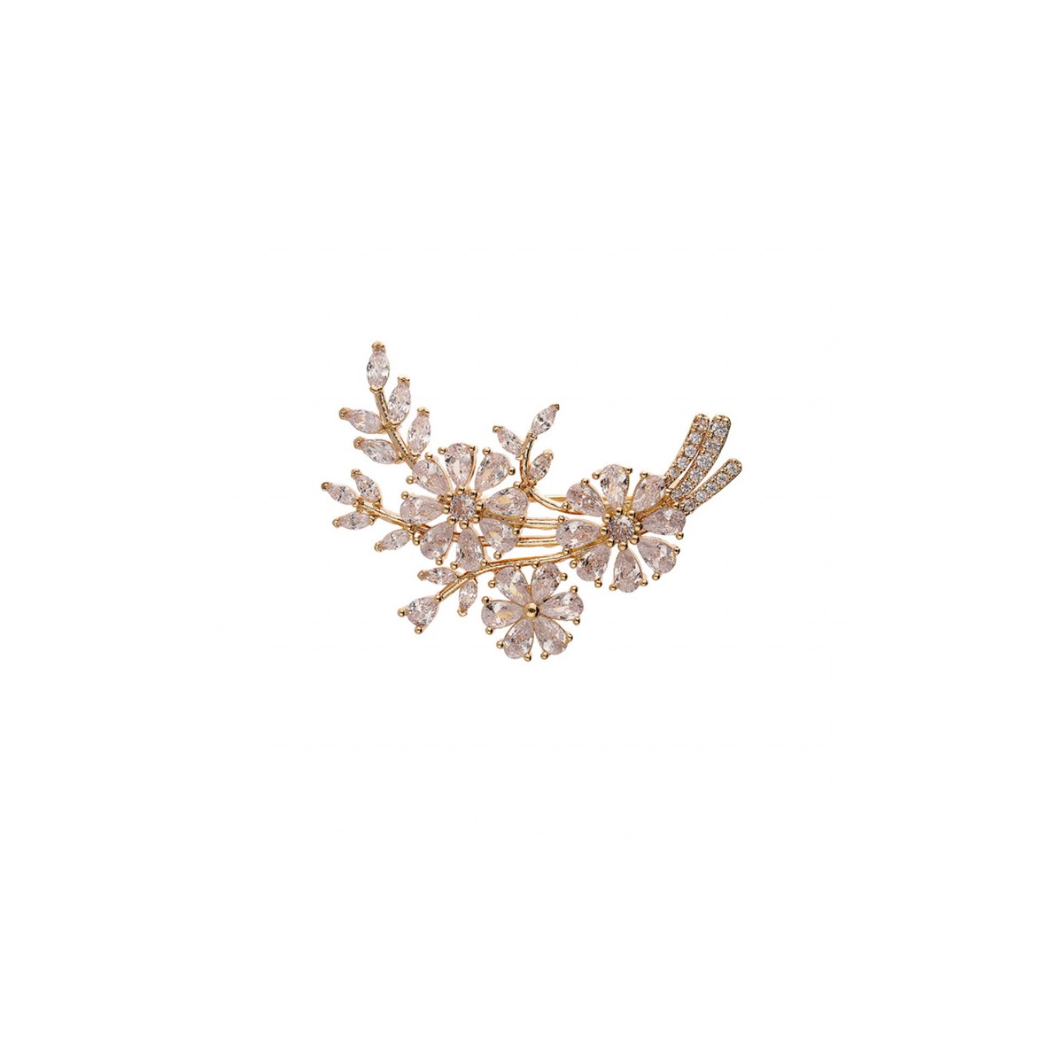 Broche plaqué or - Feuillage