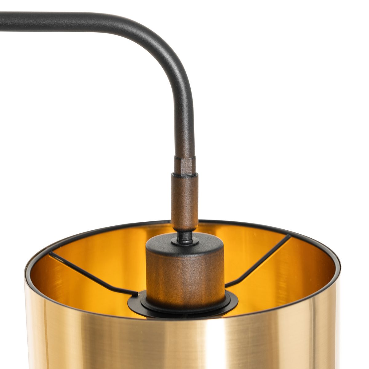 Moderne vloerlamp zwart met goud - Lofty