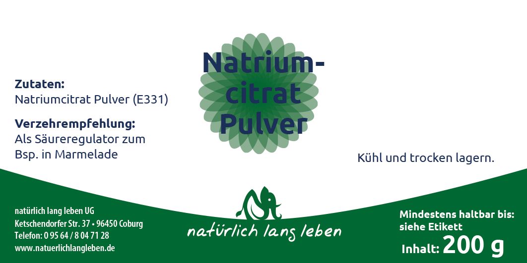 natürlich lang leben Natriumcitrat Pulver