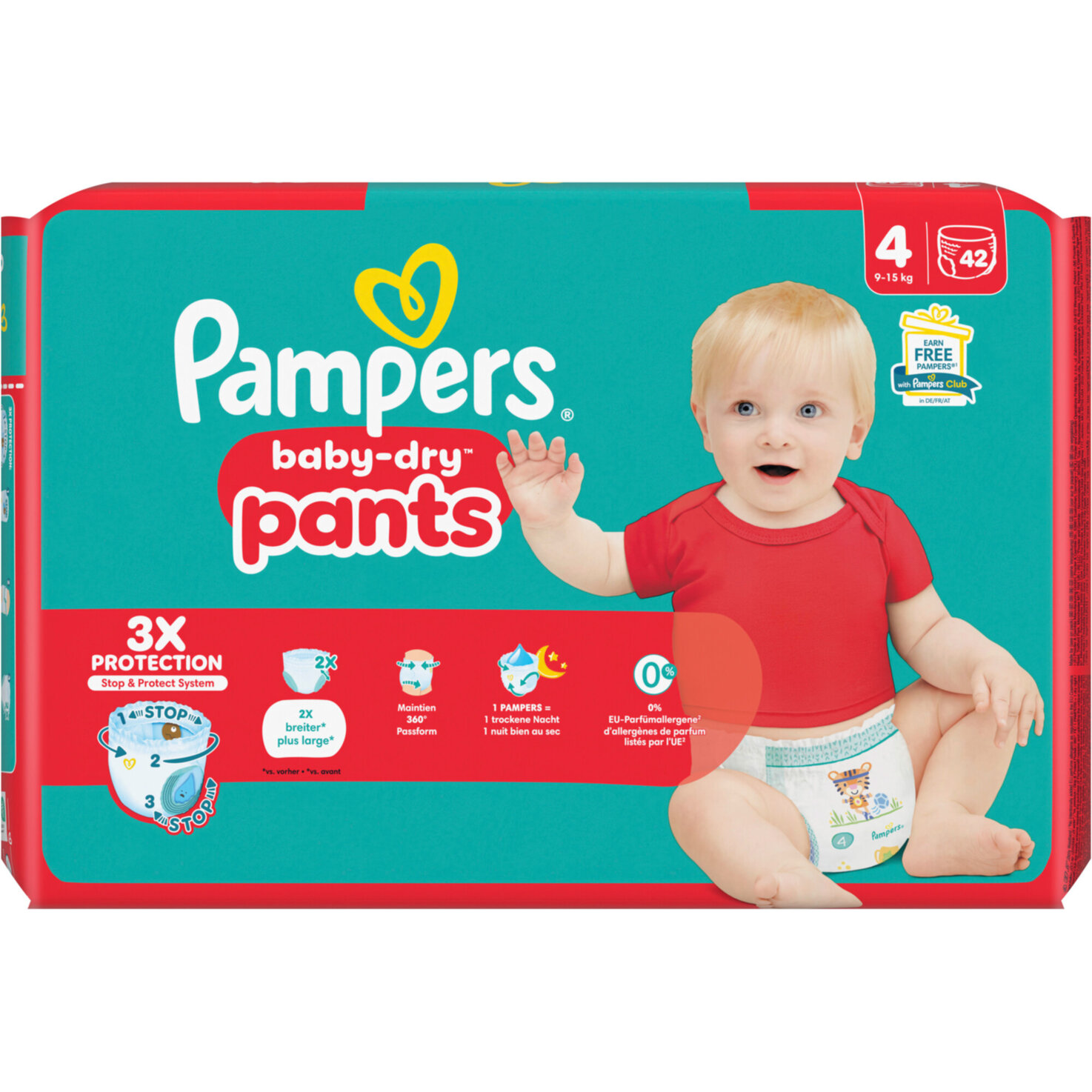 Pampers Baby Dry Pants Grösse 4 Maxi 9-15kg 42 Stück
