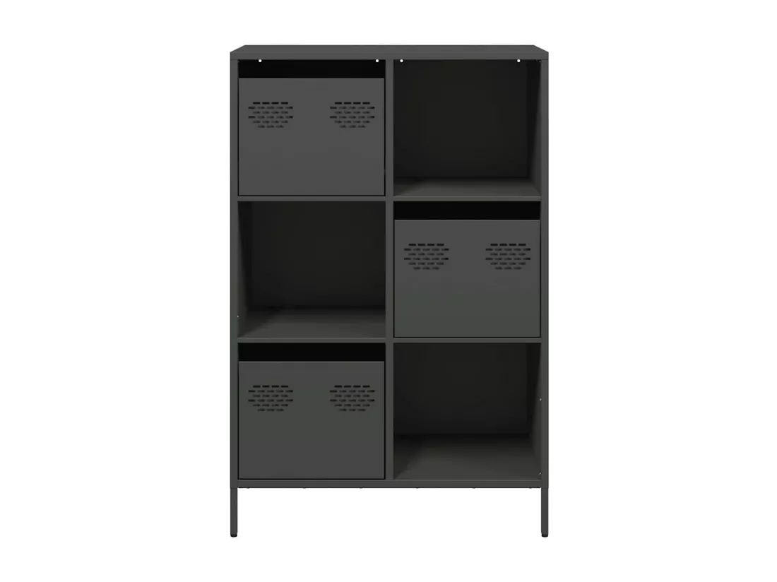 Buffet haut noir 68x39x103,5 cm acier