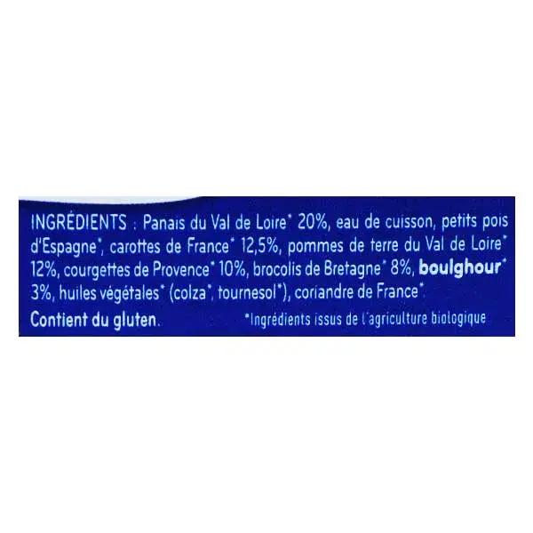 Prato Babybio para refeição noturna com vegetais verdes, pastinaca e trigo bulgur, +12 meses, orgânico, 230g