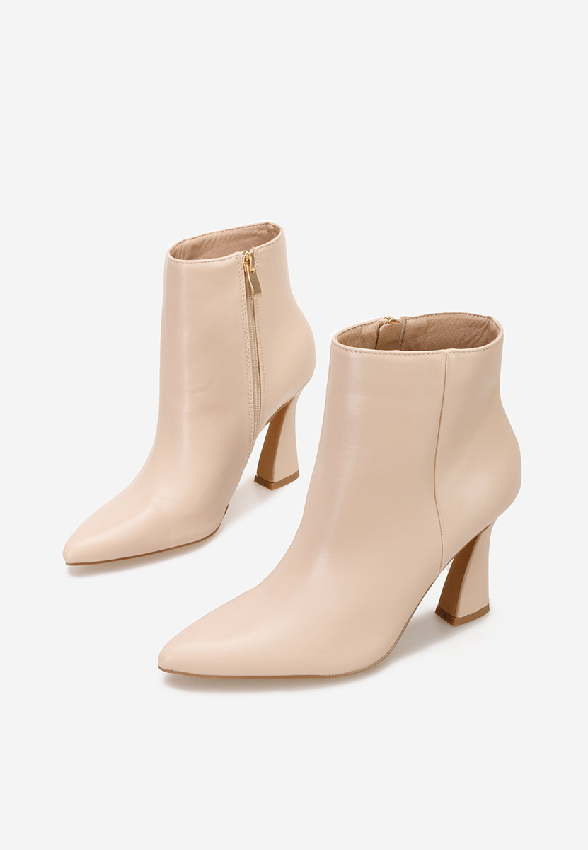 Bottines femme à talon beige Calena