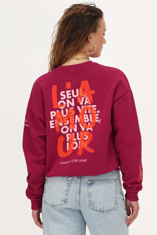Burgundy graffiti sweater 