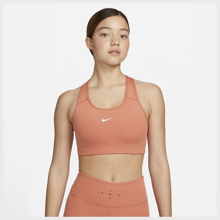 Nike Swoosh Brassière - Orange/Blanc Femme
