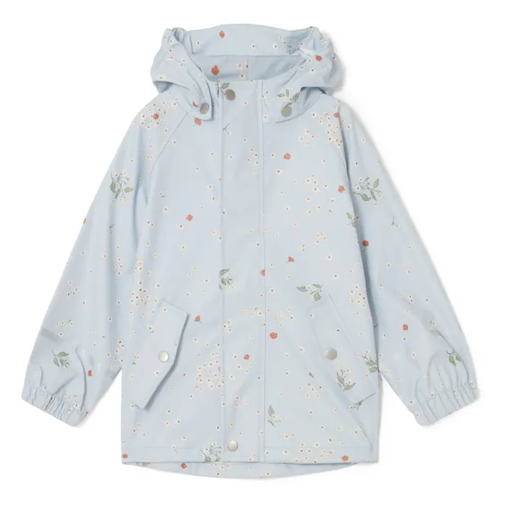 garbo&friends Veste Imperméable Fleurie | Bleu ciel