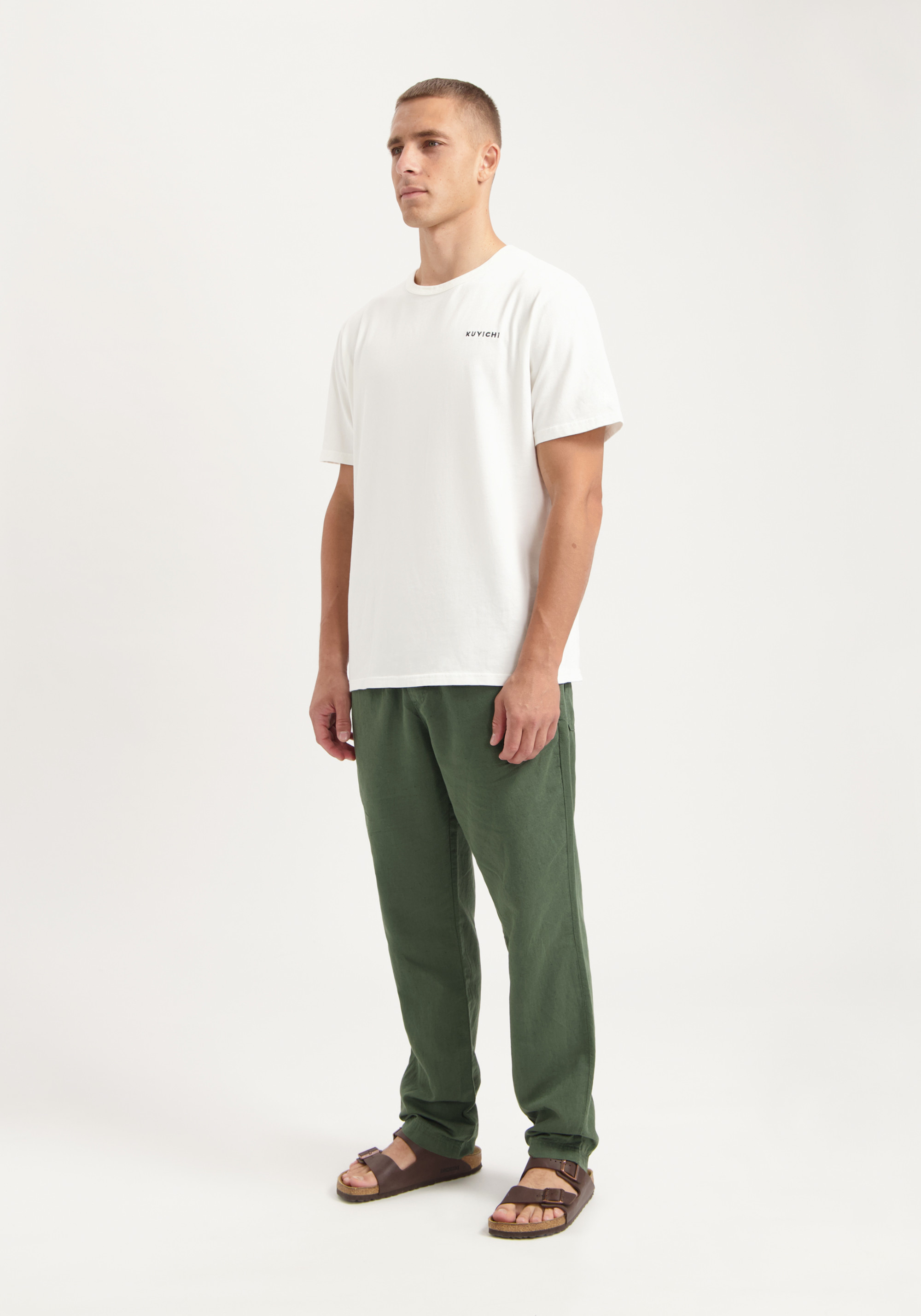 Kuyichi Leinenhose Tyler Moss Green