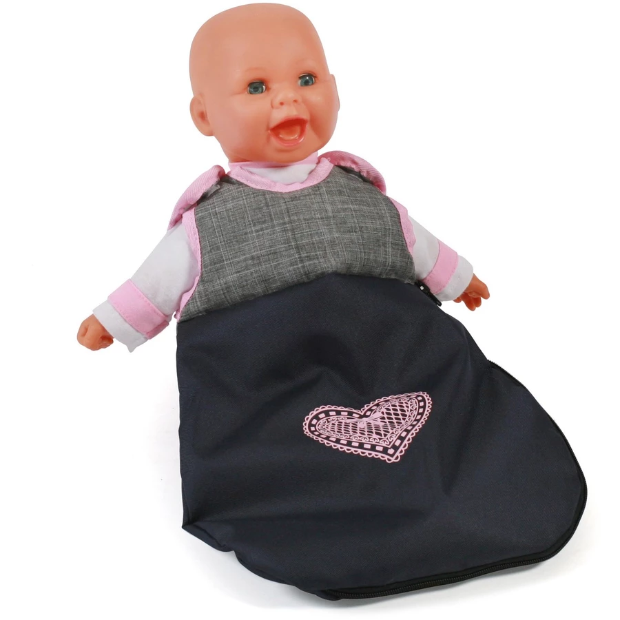 BAYER CHIC 2000 Puppen-Schlafsack Melange grau-navy abgerundet