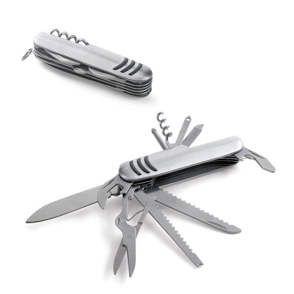 hi!dea 94147 - Couteau de poche multifonction en acier inoxydable et métal