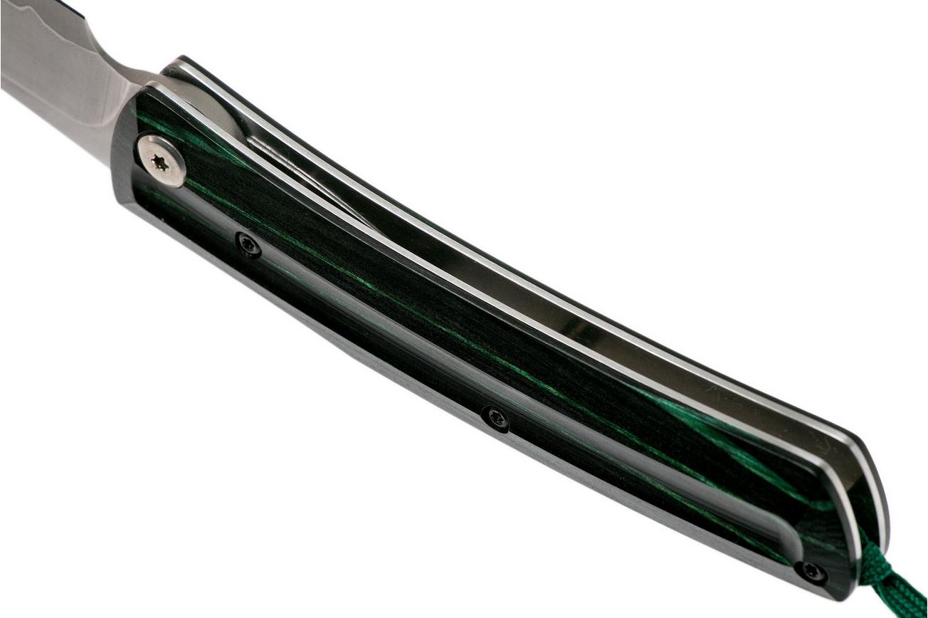 Mcusta MC-193C Friction Folder, Black-Green Wood, herenmes