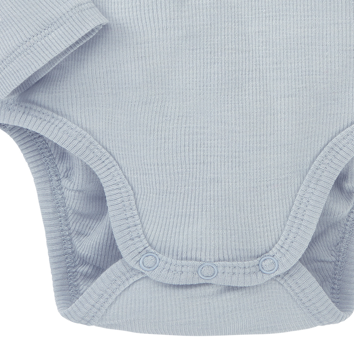 Topomini Pure Collection Baby Wolle-Seide Body mit langen Ärmeln blaugrau