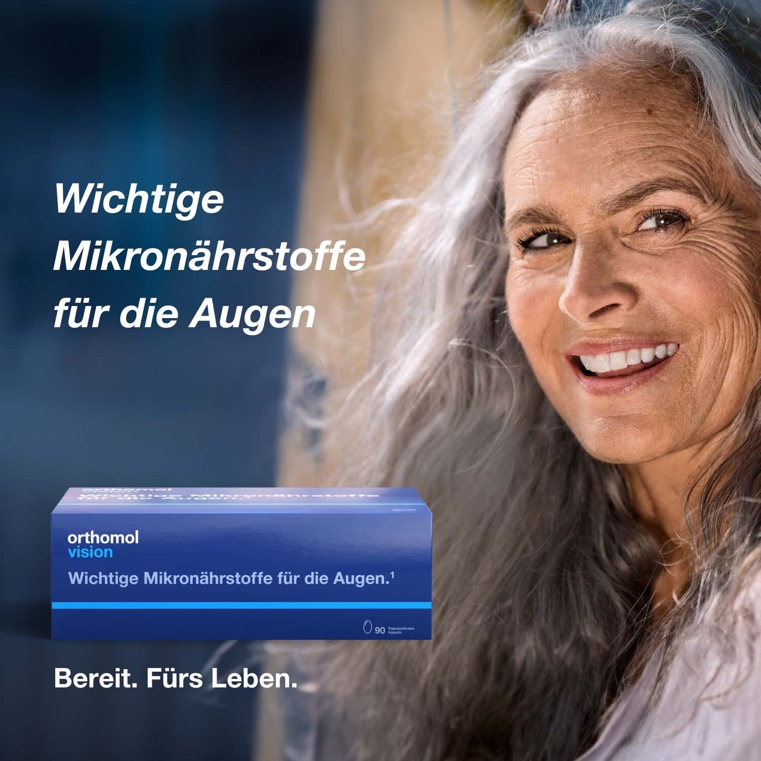 Orthomol Vision - wichtige Mikronährstoffe für die Augen - Nahrungsergänzung mit Lutein, Zeaxanthin, Omega-3-Fettsäure – Kapseln