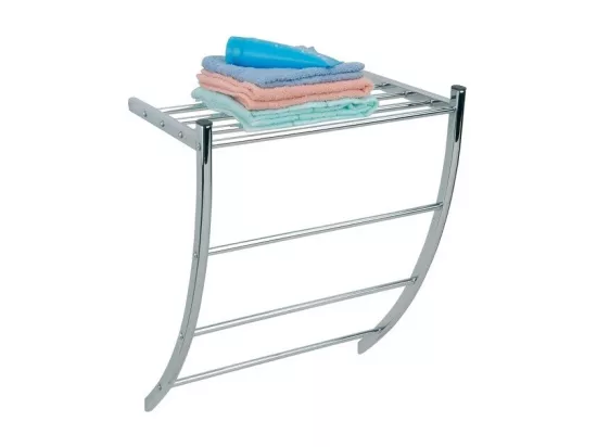 Porte serviettes & étagère murale en Acier chromé MSV