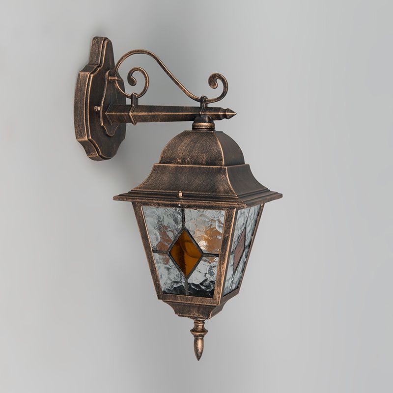 Vintage buiten wandlantaarn brons - Antigua Down
