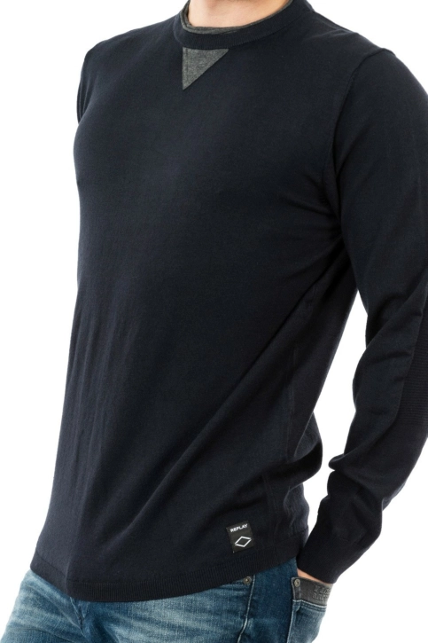 pull hiver replay uk8012 086 blue