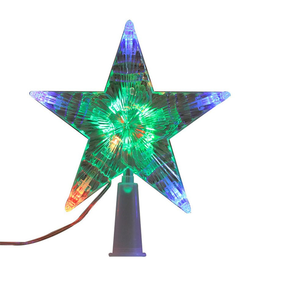 (15x15cm) LED Christmas Deko Stern Weihnachsbaumspitze (USB / Batterie) - Bunt