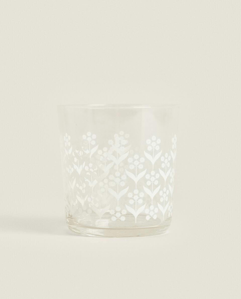 COPO DE VIDRO FLORAL