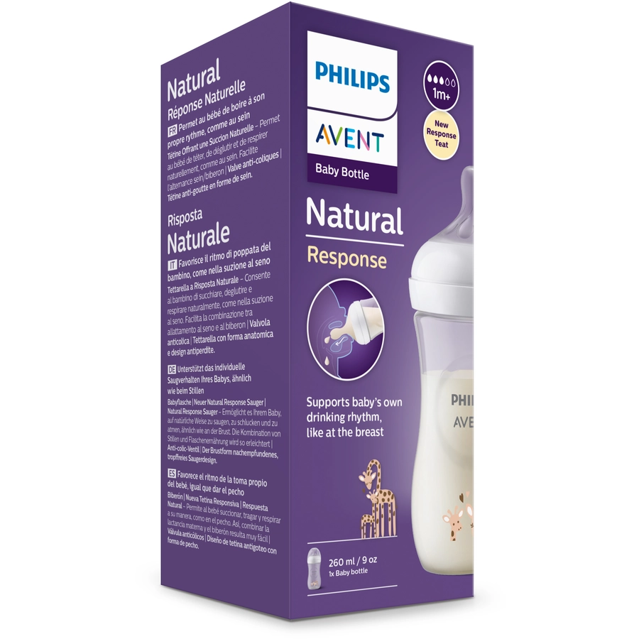 Philips Avent Babyflasche SCY90366 Natural Response Neutral Giraffen 260ml