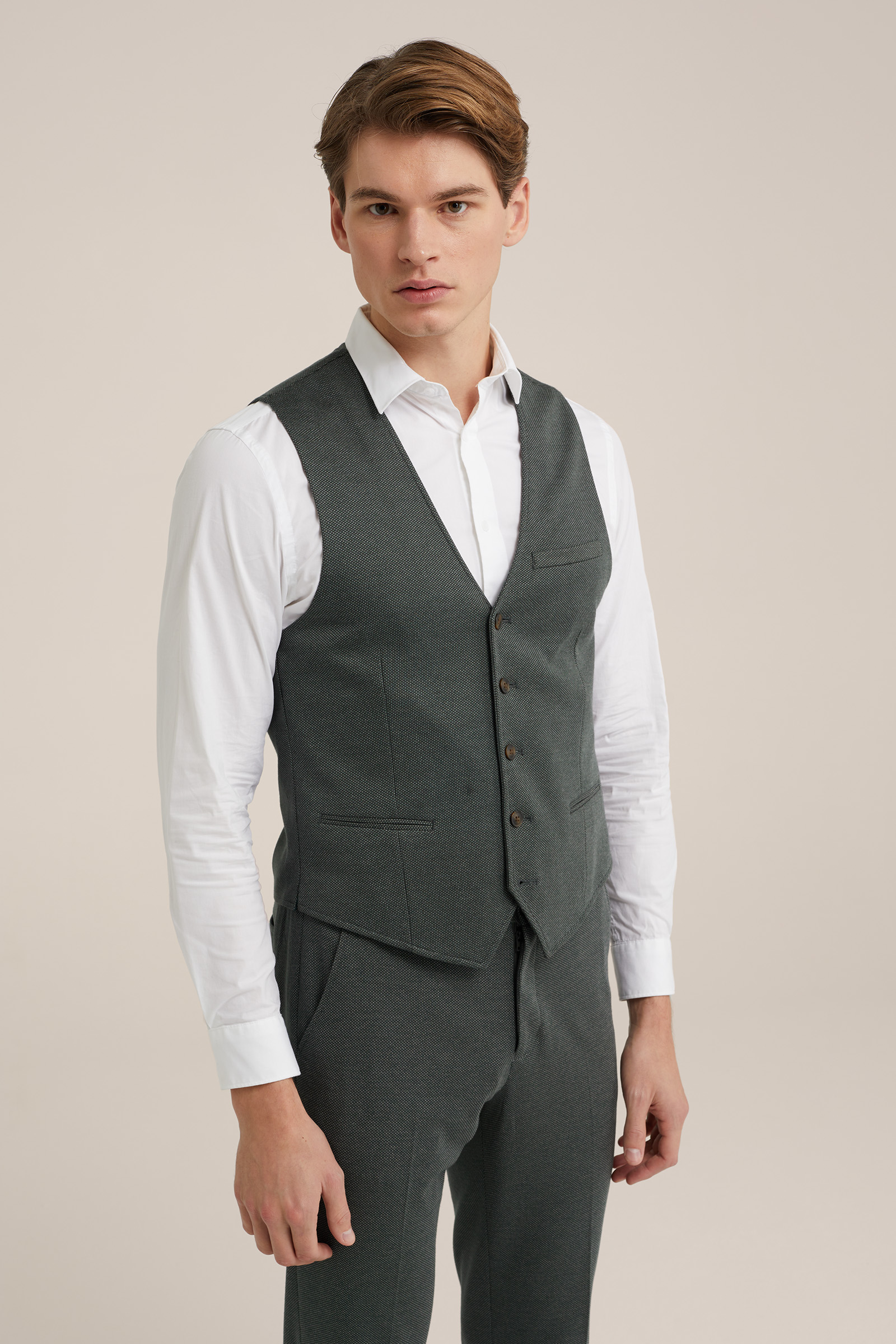 gilet met dessin WE Fashion Grijsgroen