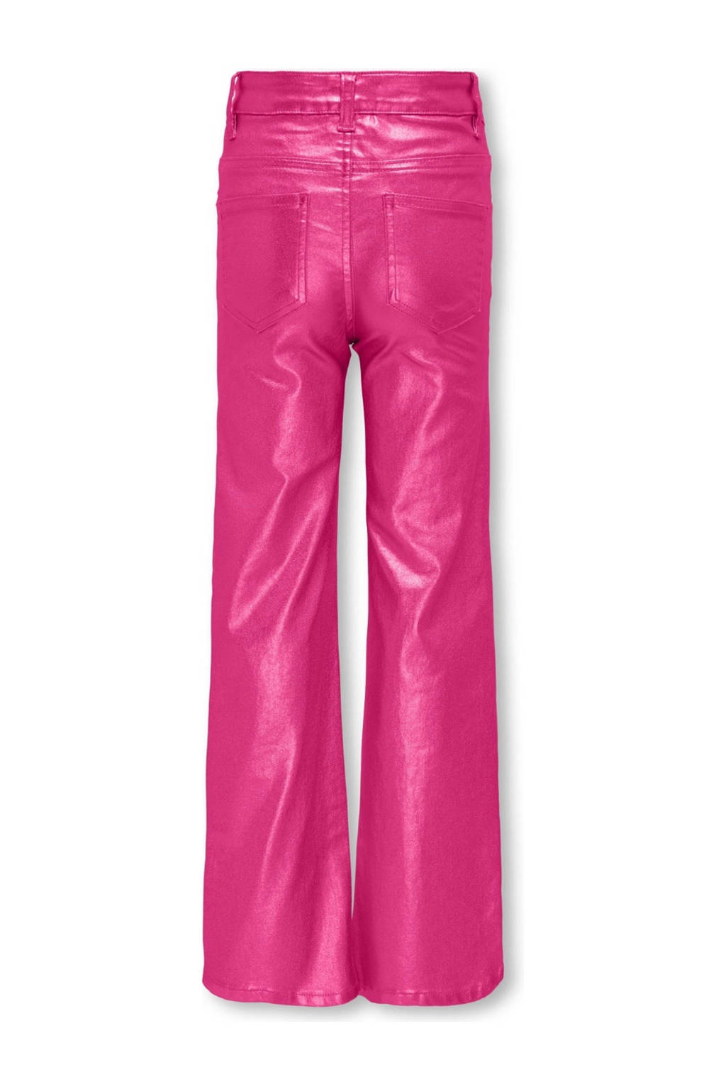 ONLY metallic coated wide leg broek KOGJUICY fuchsia metallic