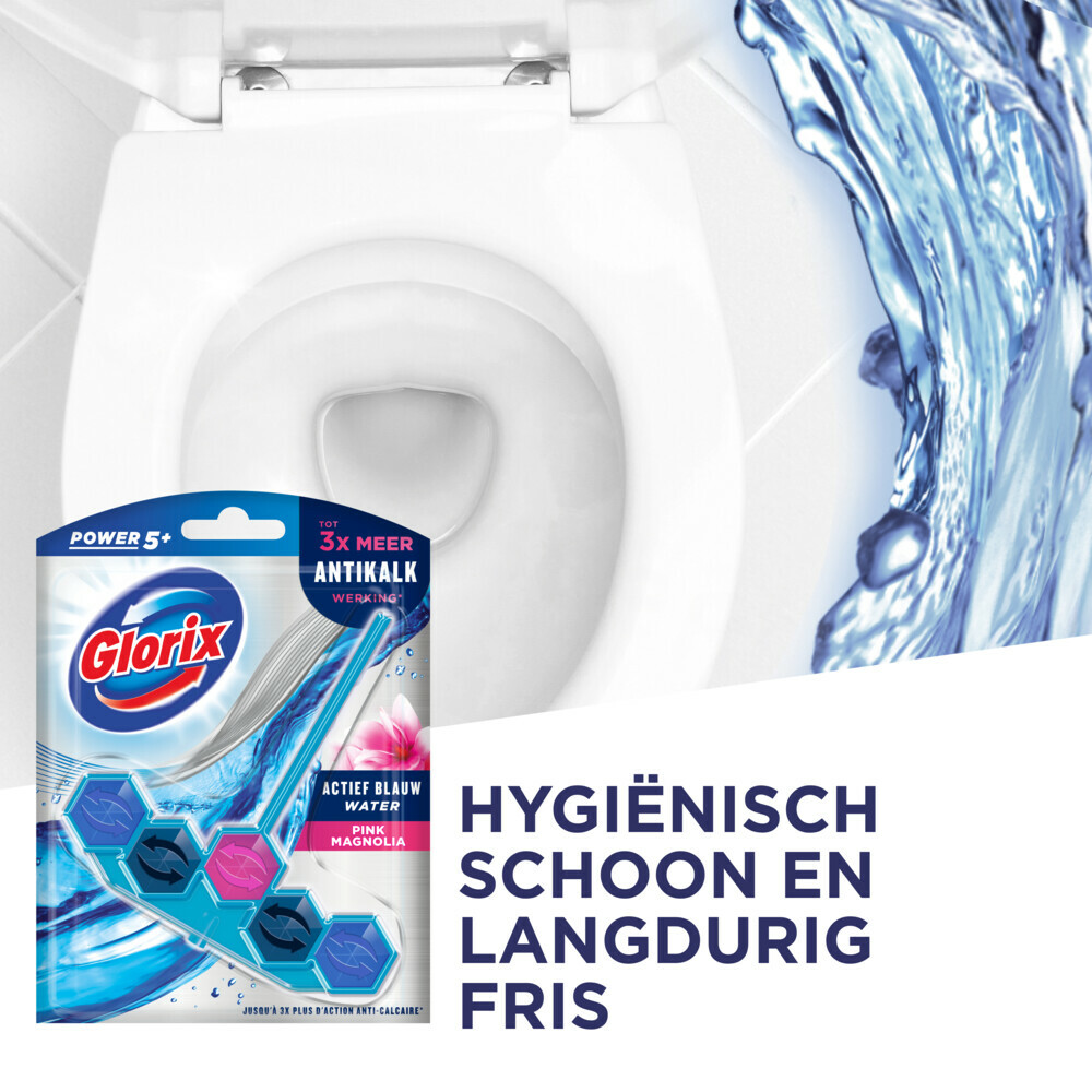 Glorix Toiletblok Blauw Water Pink Magnolia