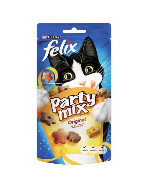 Felix Party Mix Original - Kattensnack - Vlees 60 g