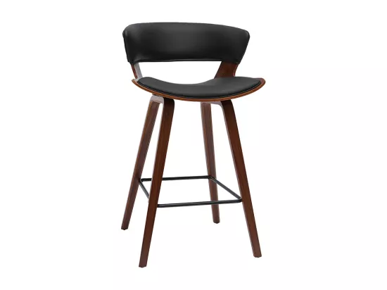 Tabourets de bar design noir et bois foncé H65 cm (lot de 2) SYRAH