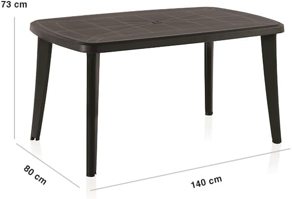 Gartenmöbel Set Tisch und Stühle 7-teilig - Gartentisch mit klappbaren Stühlen aus wetterfestem Kunststoff - Essgruppe Set für Balkon Terrasse und Garten - Gartengarnitur mit Esstisch Anthrazit