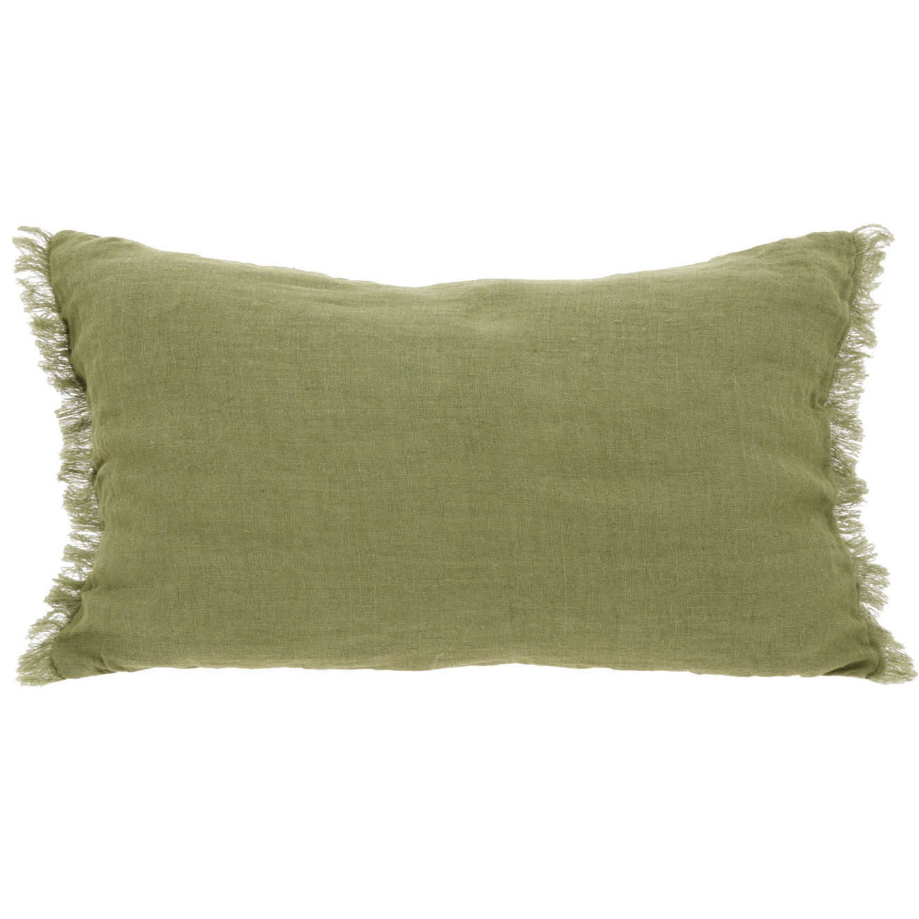 En Fil d'Indienne Housse de coussin Étamine kaki - 45x100 cm