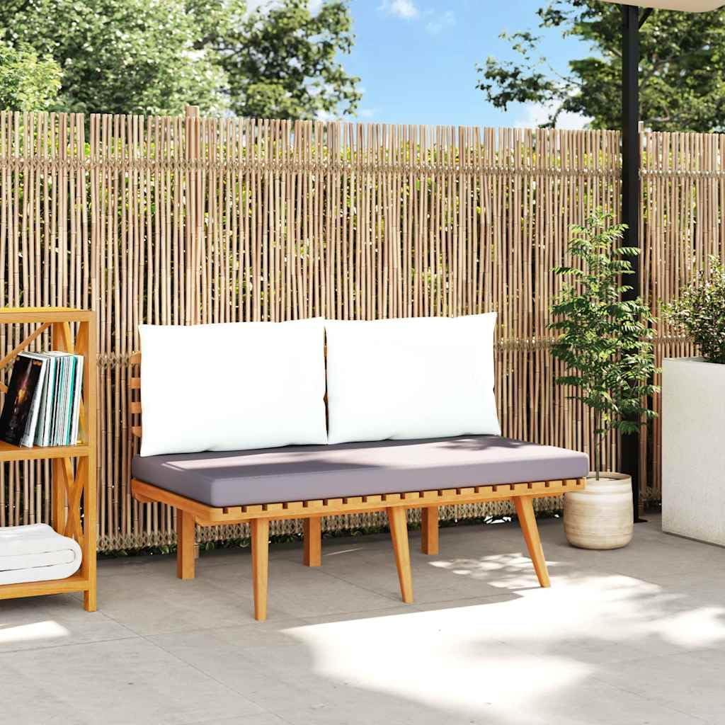 vidaXL Akazienholz Massiv Gartenbank mit Polstern Sitzbank Holzbank Parkbank Bank Gartensofa Gartenmöbel Balkonbank Sofa Garten 115cm
