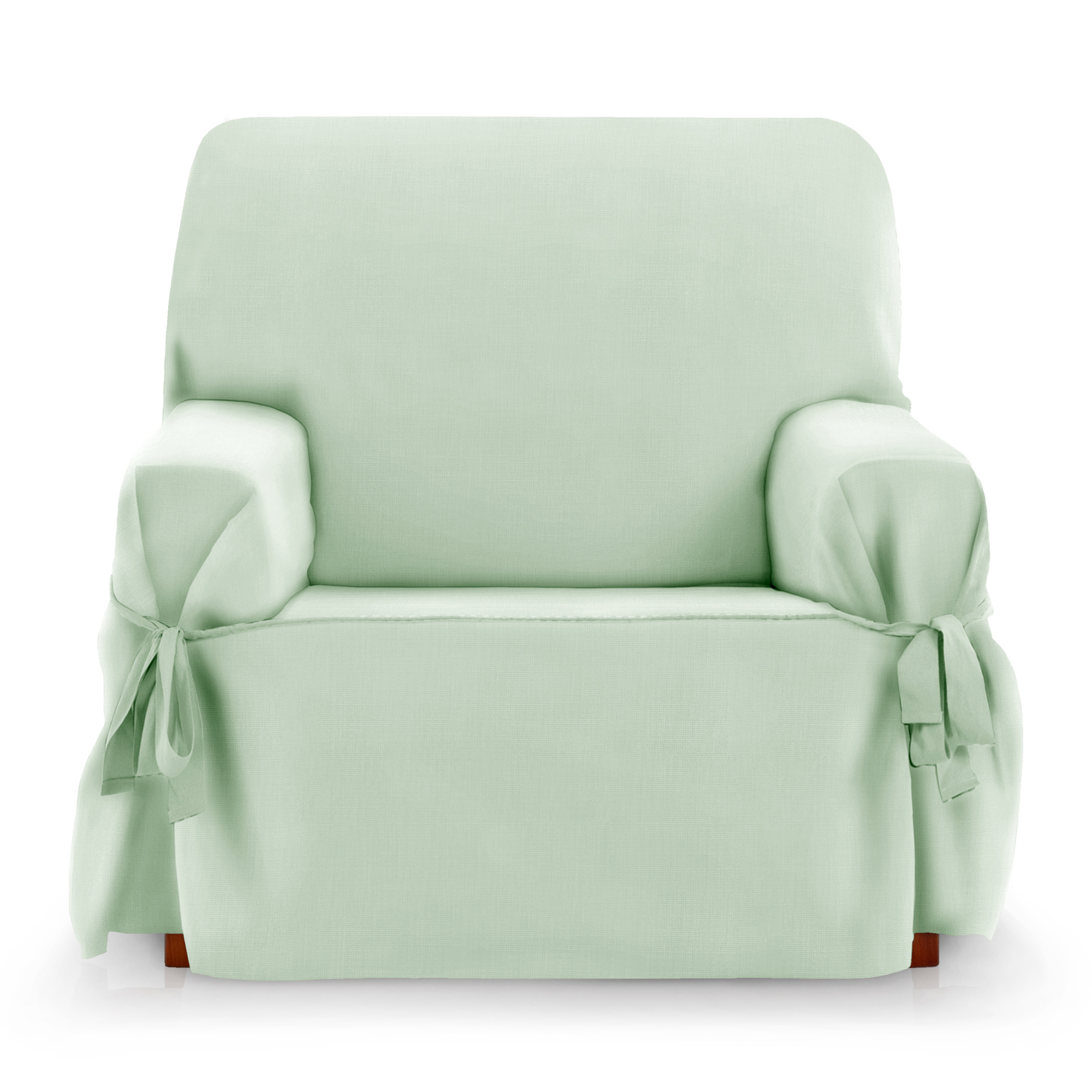 Capa protetora para sofá de 1 lugar com amarras. Verde. 1 lugar (80-120 cm)