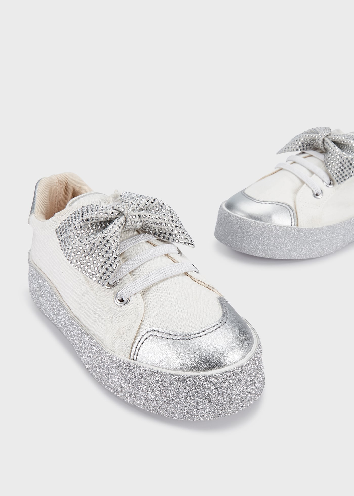 Tênis plataforma com glitter para meninas