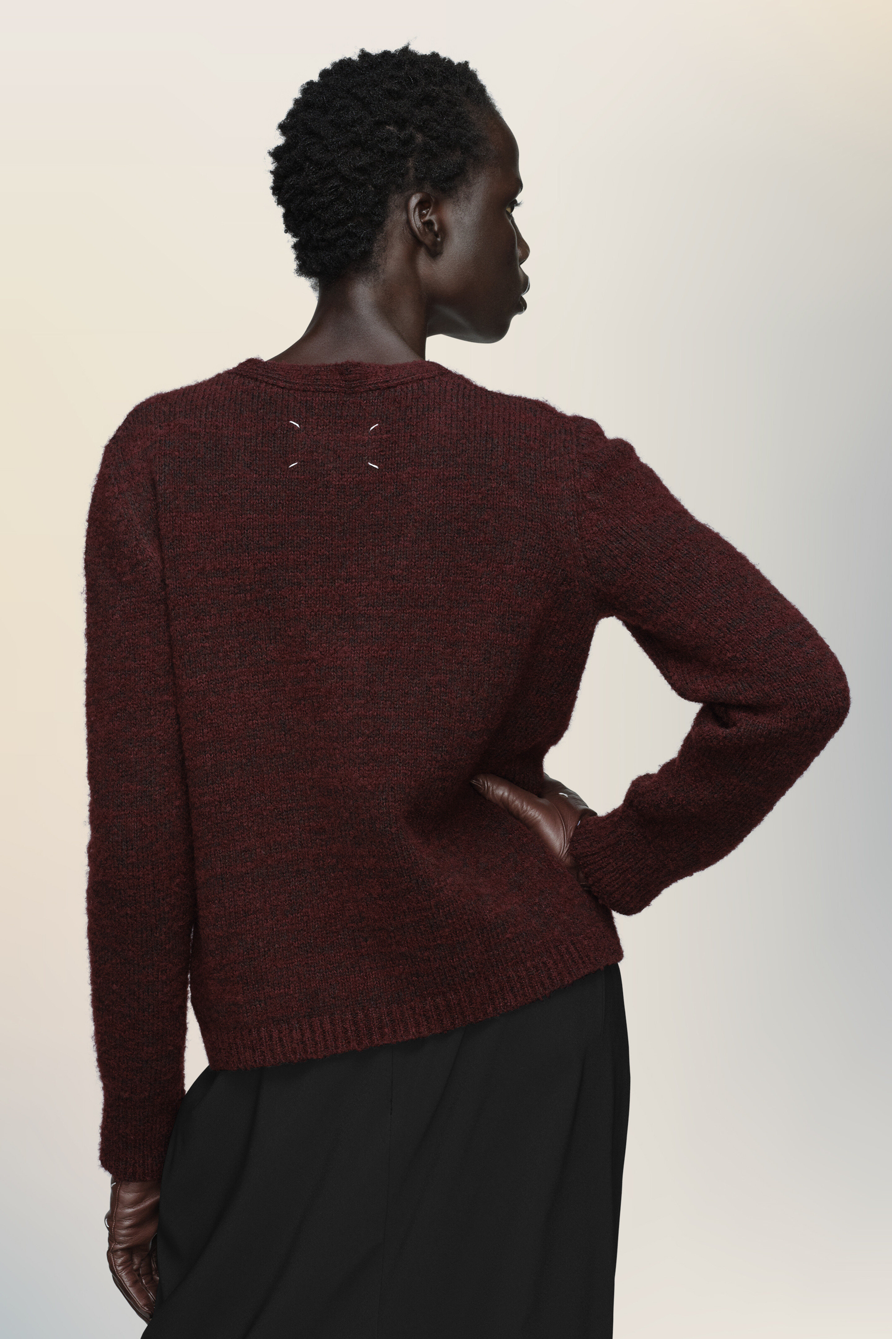 Cardigan en maille rouge en laine - femme