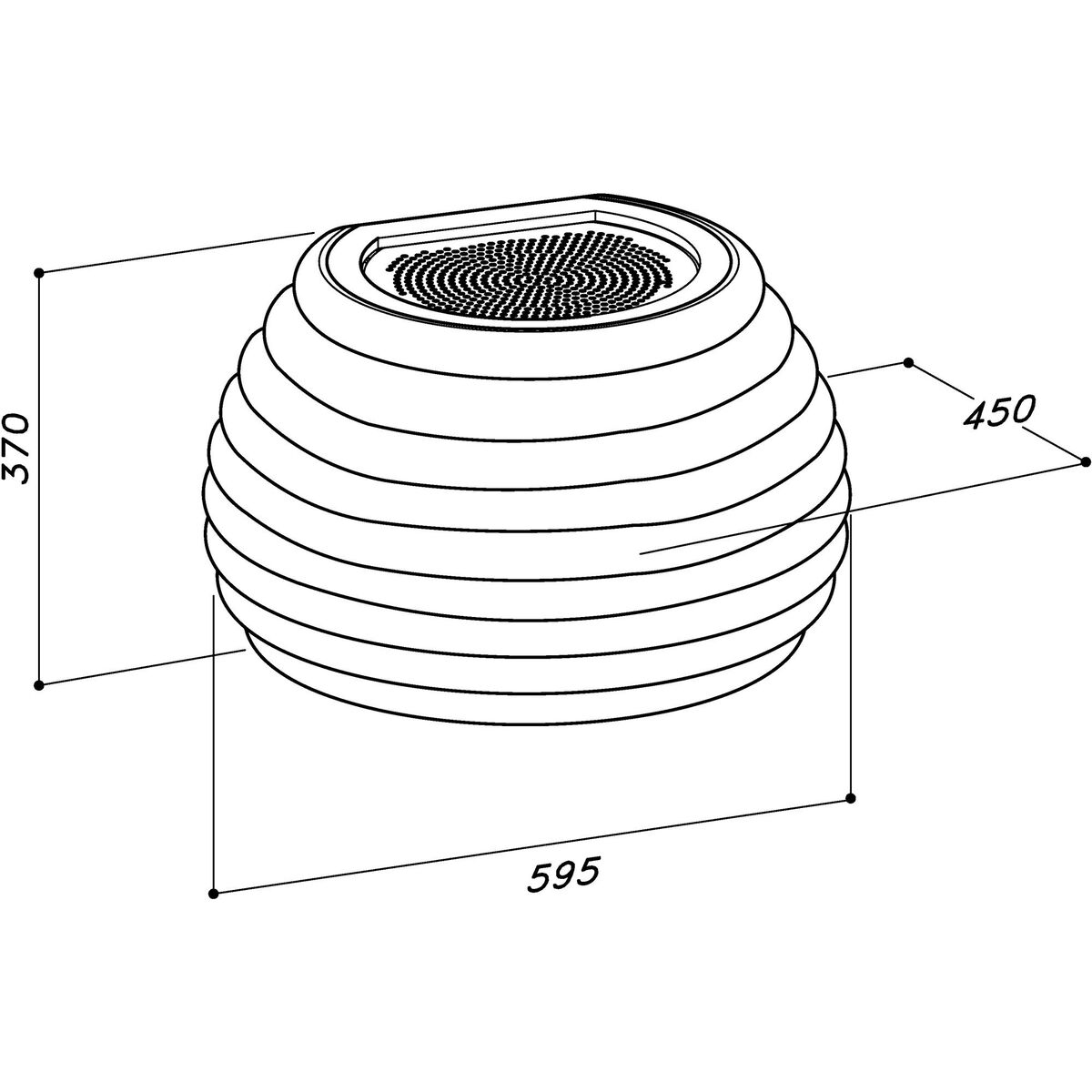 Beehive wall veggventilator, hvit