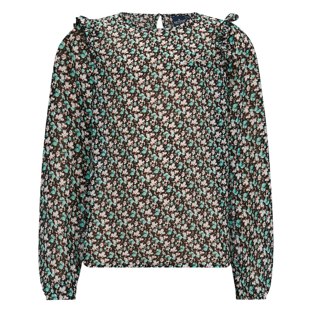 Retour Jeans gebloemdetop Fajah groen/zwart/beige