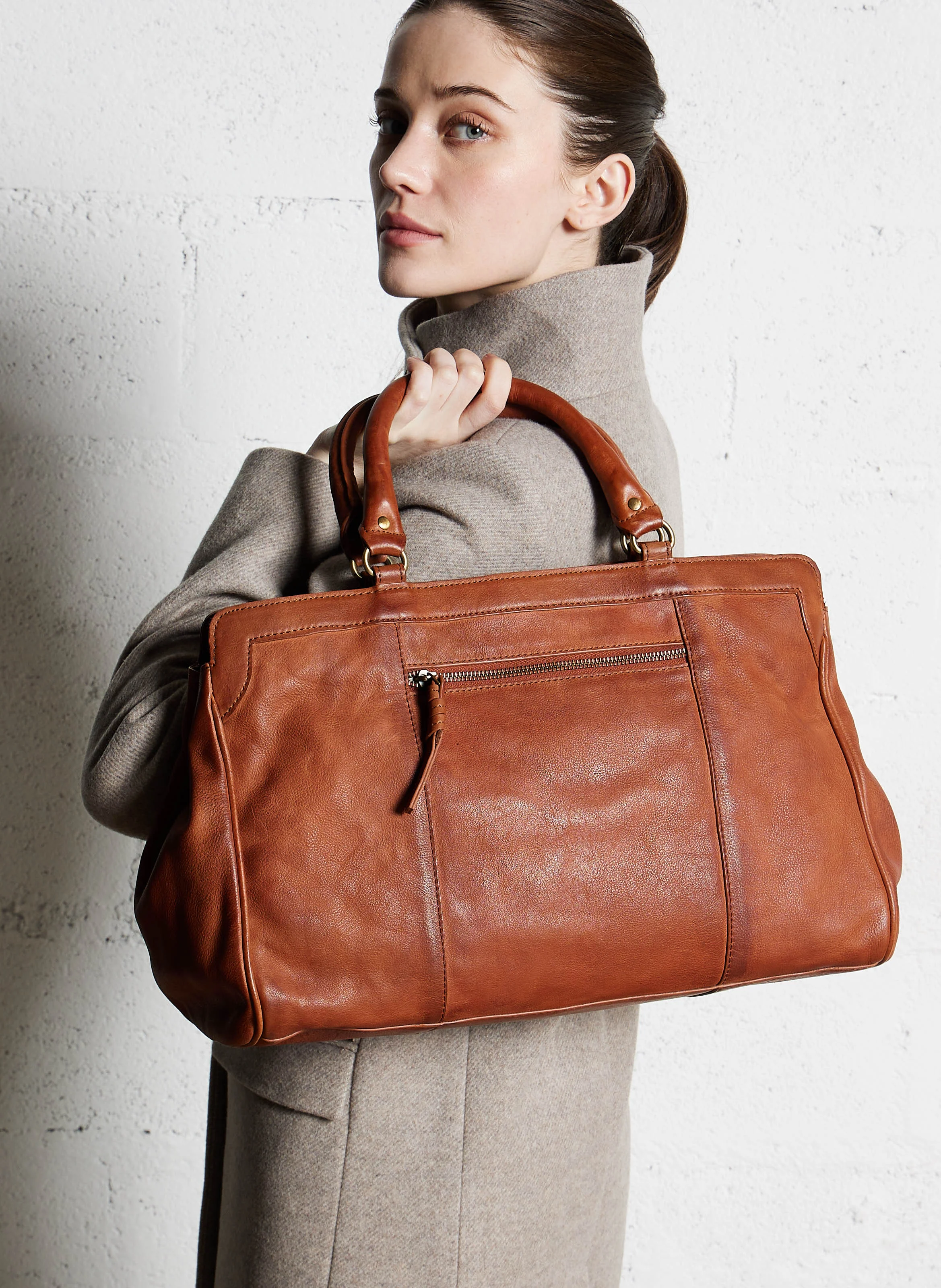 GABRIEL - Sac cabas en cuir | Beige