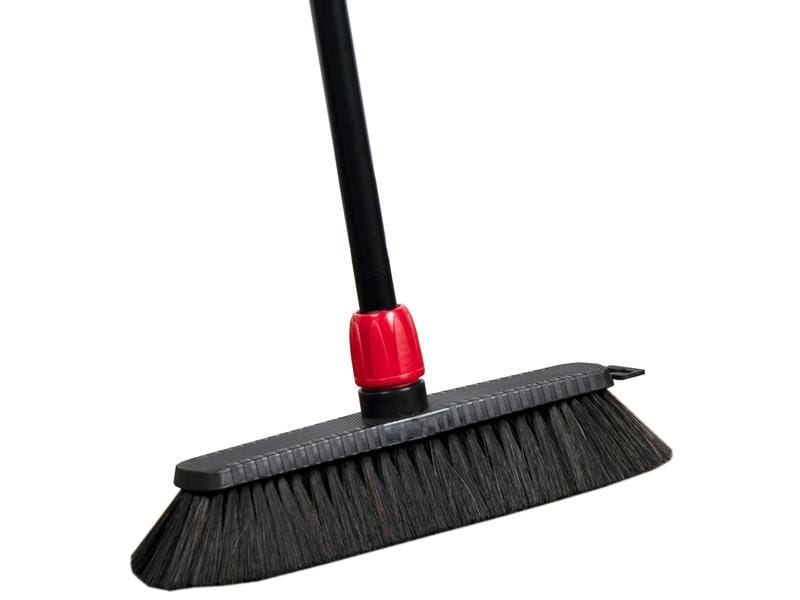 Edi Baur Besen Heavy duty mit Teleskopstiel, Schwarz Bodenwischer, 30 cm