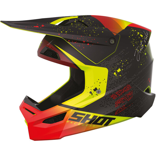 Shot - Casque Furious Matrix Noir Mat / Rouge / Jaune