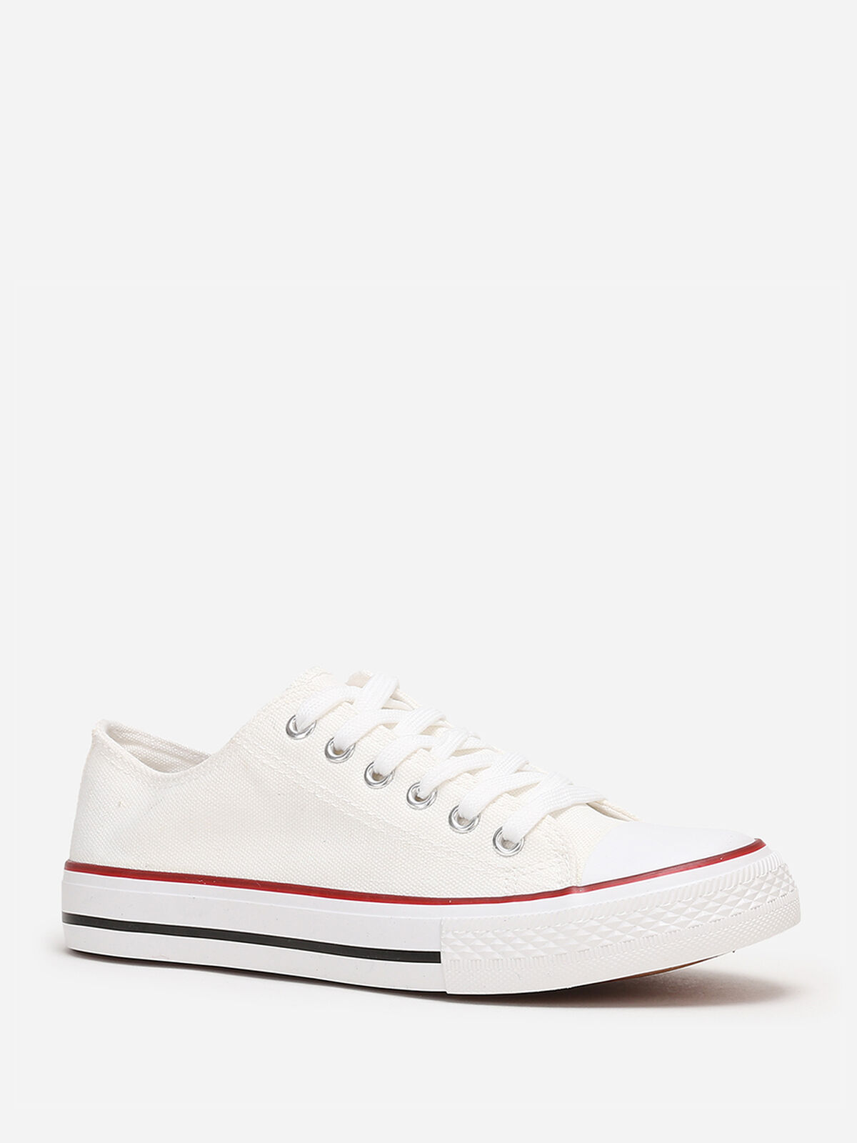 Tennis basses en toile- Blanc