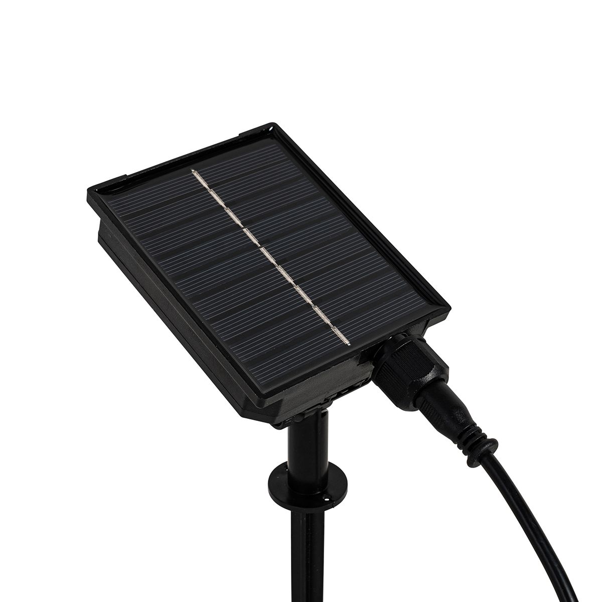 Set van 2 prikspots zwart 50cm incl. LED oplaadbaar en solar IP65 - Adalind