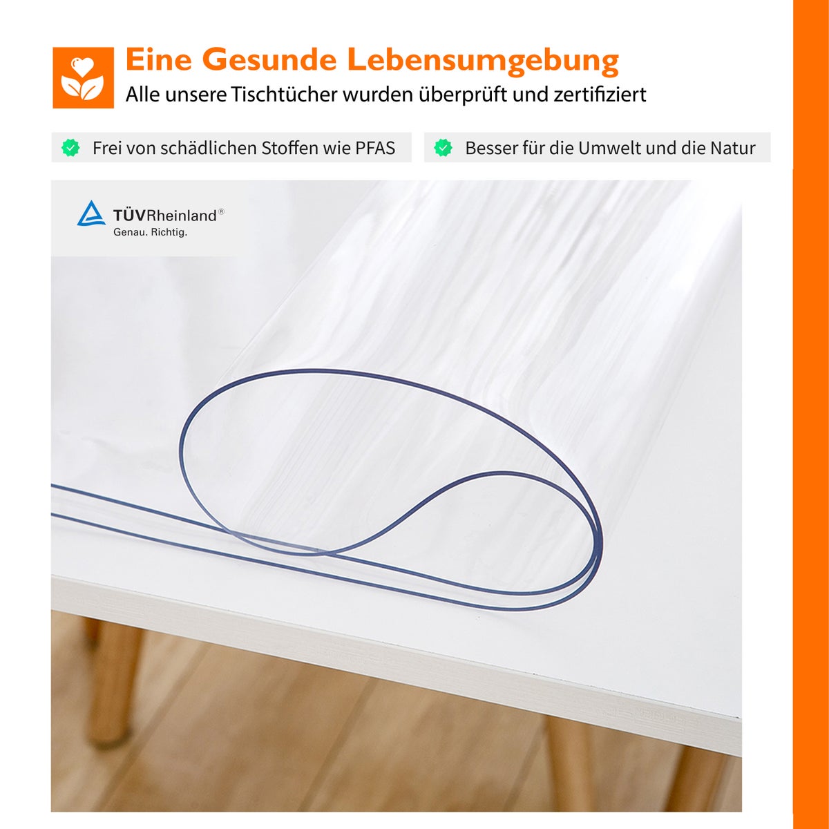 Simple Fix Transparant Tafelkleed – Transparante Tafelfolie – Heldere PVC Tafelbeschermer – 2mm – 90cm x 180cm