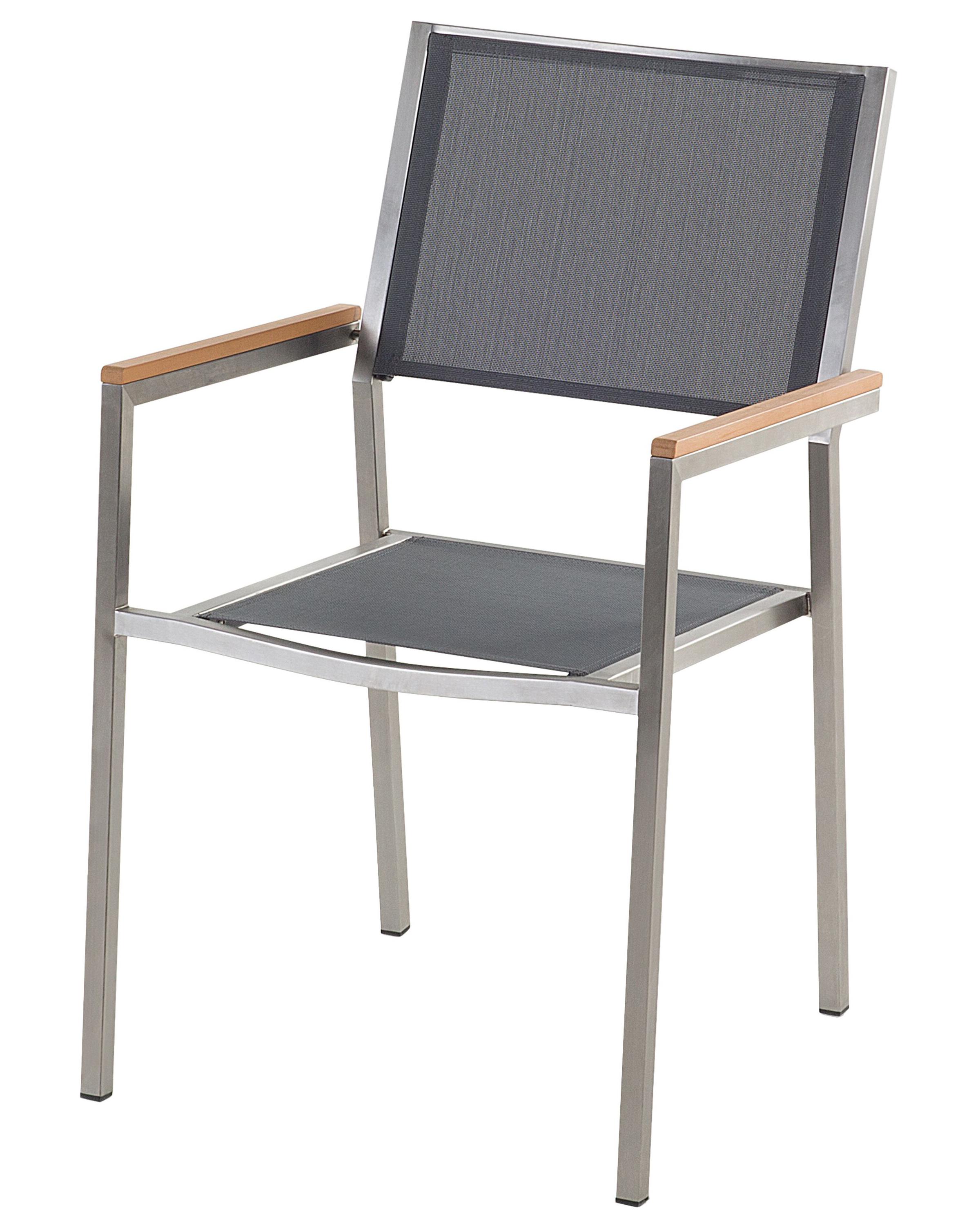 Set van 4 tuinstoelen GROSSETO Roestvrij staal Grijs